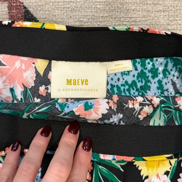 Maeve floral silk satin mid skirt, size XS NWOT - Picture 4 of 5